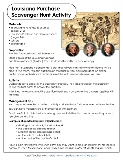 Scavenger Hunt - Louisiana Purchase Scavenger Hunt