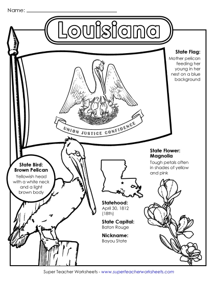 Symbols - Louisiana State Symbols Coloring Page Symbols - Louisiana State Symbols Coloring Page