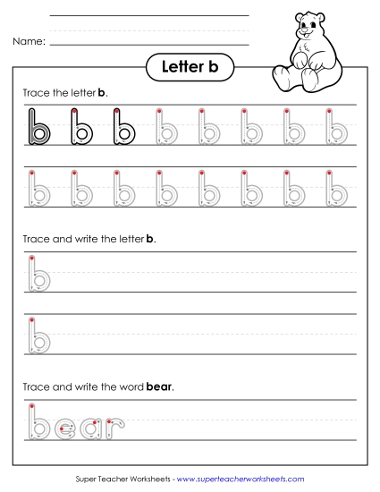 Letter B - Lowercase b (Outlined Letters)