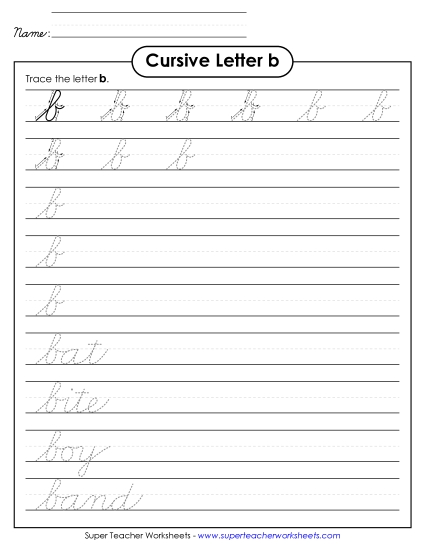 Lower-Case Cursive Letters - Lowercase cursive b Lower-Case Cursive Letters - Lowercase cursive b
