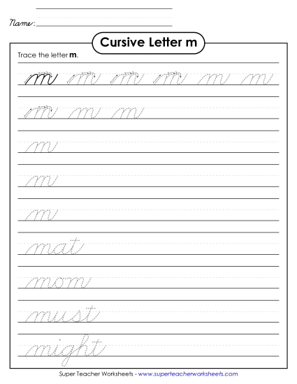 Lower-Case Cursive Letters - Lowercase cursive m Lower-Case Cursive Letters - Lowercase cursive m