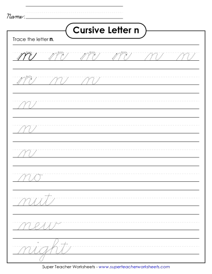 Lower-Case Cursive Letters - Lowercase cursive n Lower-Case Cursive Letters - Lowercase cursive n