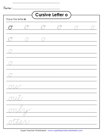 Lower-Case Cursive Letters - Lowercase cursive o Lower-Case Cursive Letters - Lowercase cursive o