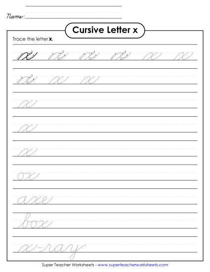 Lower-Case Cursive Letters - Lowercase cursive x Lower-Case Cursive Letters - Lowercase cursive x