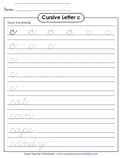 Lower-Case Cursive Letters - Lowercase cursive c Lower-Case Cursive Letters - Lowercase cursive c