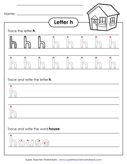 Letter H - Lowercase h (Outlined Letters)