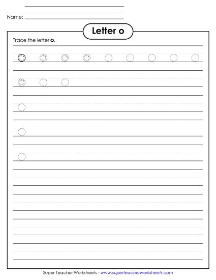 Trace and Print - Lowercase o (Smaller Font Size) Trace and Print - Lowercase o (Smaller Font Size)