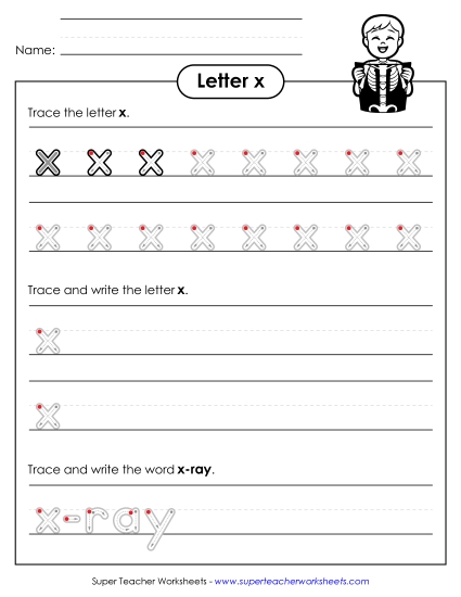 Letter X - Lowercase x (Outlined Letters)