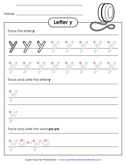 Letter Y - Lowercase y (Outlined Letters)