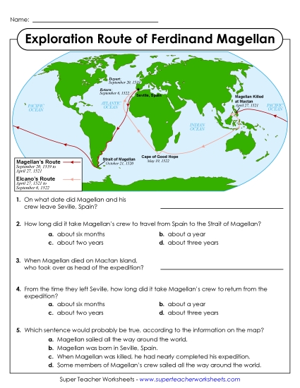 Ferdinand Magellan - Magellan Map & Questions