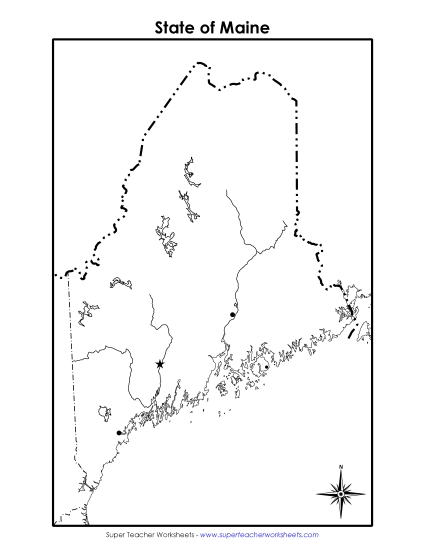 Maps - Maine Map (Blank Cities) Maps - Maine Map (Blank Cities)