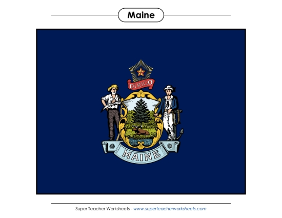 Flags & Seals - Maine State Flag (Full-Color Version)