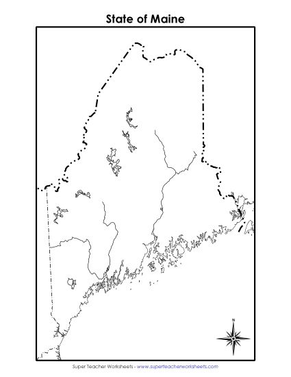 Maps - Maine State Map (Blank)