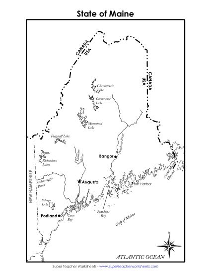 Maps - Maine State Map (Labeled) Maps - Maine State Map (Labeled)