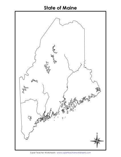 Maps - Maine State Map (No Bordering States) Maps - Maine State Map (No Bordering States)