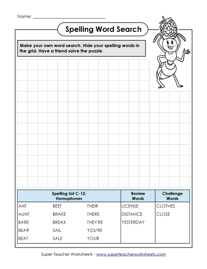 Worksheets - Make-a-Search (C-13)
