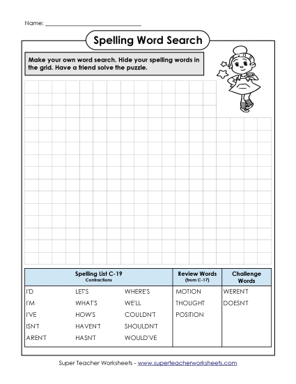 Worksheets - Make-a-Search (C-19)