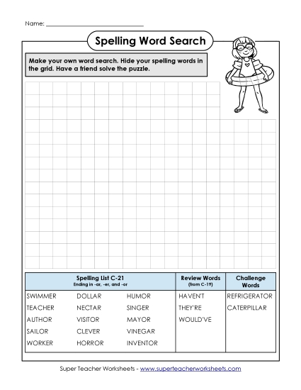 Worksheets - Make-a-Search (C-21)