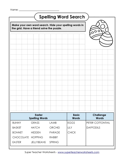 Worksheets - Make-a-Search (C-Easter) 
