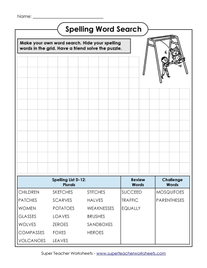 Worksheets - Make-a-Search (D-12)