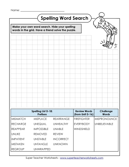 Worksheets - Make-a-Search (D-18)