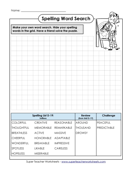 Worksheets - Make-a-Search (D-19)