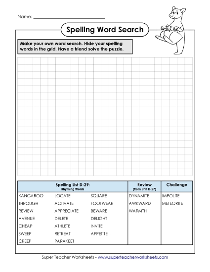 Worksheets - Make-a-Search (D-29)