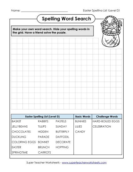 Worksheets - Make-a-Search (D-Easter) Worksheets - Make-a-Search (D-Easter)