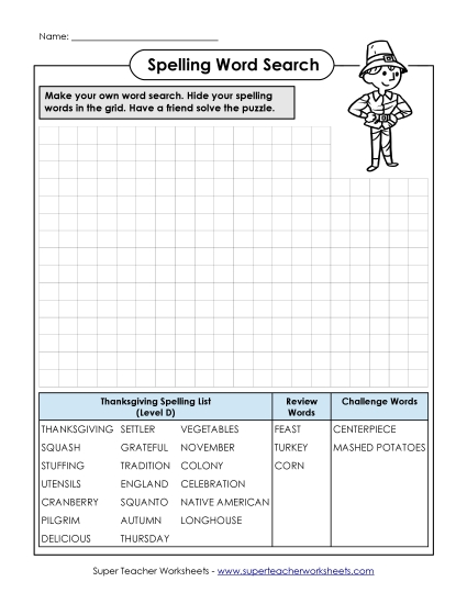 Worksheets - Make-a-Search (D-Thanksgiving) Worksheets - Make-a-Search (D-Thanksgiving)