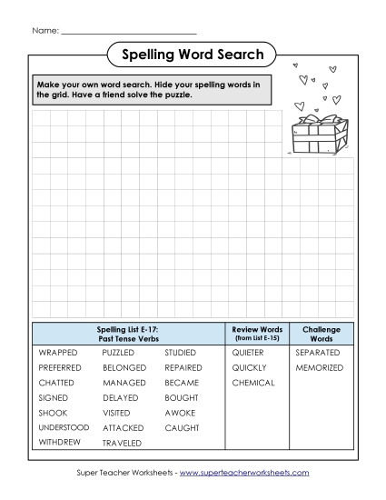 Printable Worksheets - Make-a-Search (E-17) Printable Worksheets - Make-a-Search (E-17)