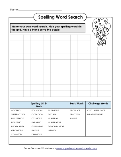 Worksheets and Activities - Make a Word Search Worksheets and Activities - Make a Word Search