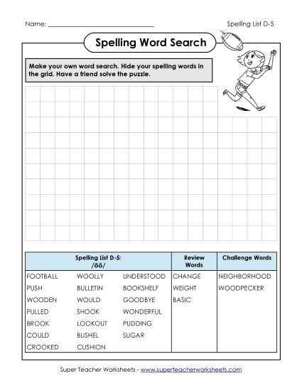 Worksheets - Make a Word Search (D-5) Worksheets - Make a Word Search (D-5)