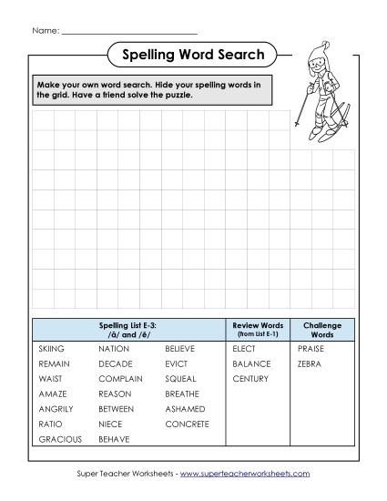 Worksheets and Puzzles - Make a Word Search (E-3)