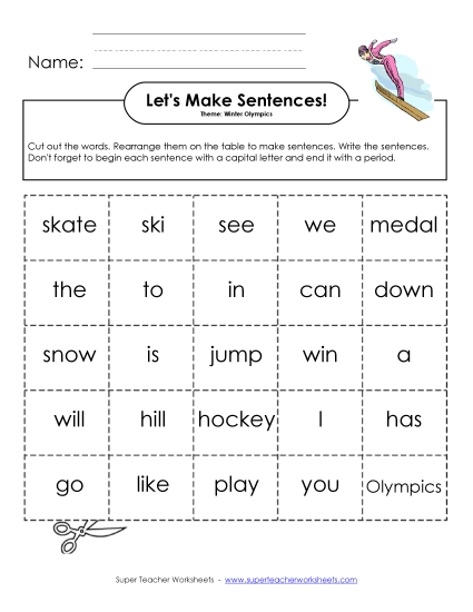 Early Literacy - Make Sentences: Word Cards