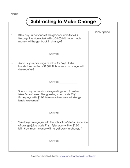 Level: Basic $1.00 and Under - Making Change for Amounts Under a Dollar Level: Basic $1.00 and Under - Making Change for Amounts Under a Dollar