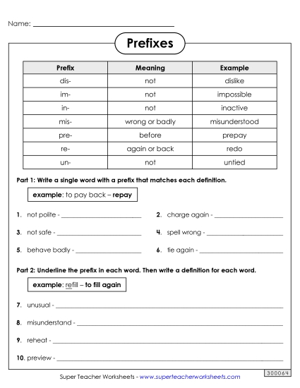 Prefixes - Making Words with Prefixes Prefixes - Making Words with Prefixes