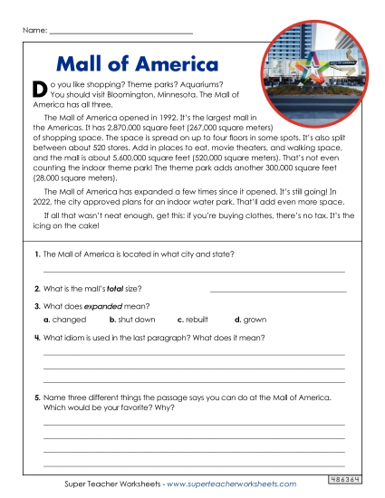 Landmarks & Places - Mall of America Landmarks & Places - Mall of America