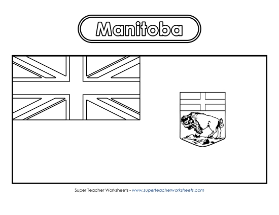 Flag and Coat of Arms - Manitoba Flag (Black & White)