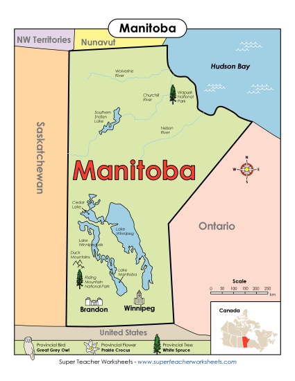 Maps - Manitoba Map (Full Colour)