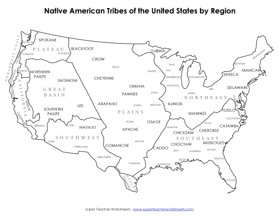 Maps - Map - Native American Tribes by Region Maps - Map - Native American Tribes by Region