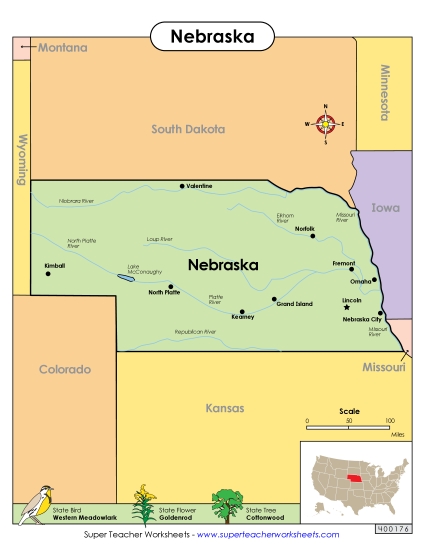 Maps - Map of Nebraska