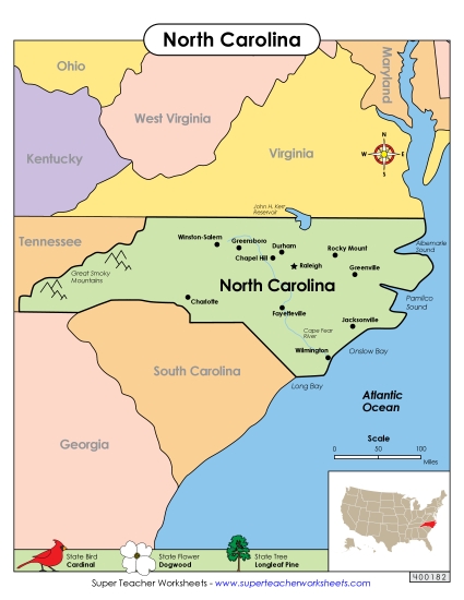 Maps - Map of North Carolina