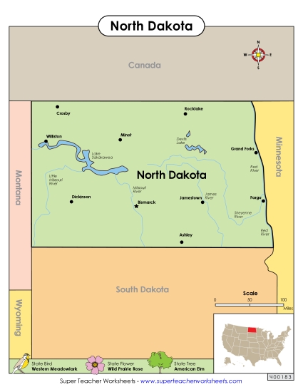 Maps - Map of North Dakota