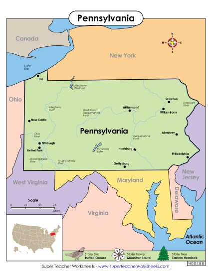 Maps - Map of Pennsylvania