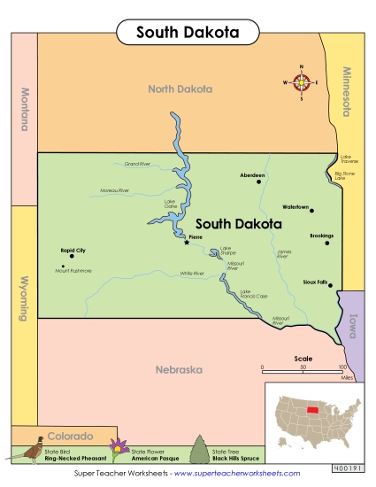 Maps - Map of South Dakota