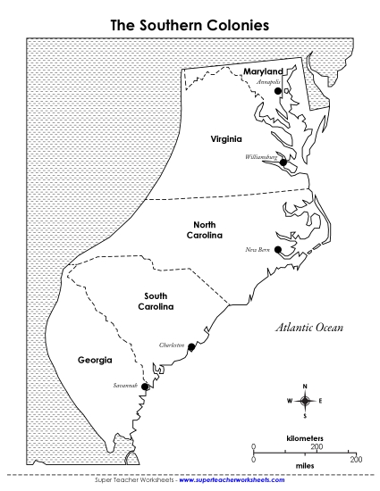 Maps - Map of the Southern Colonies Maps - Map of the Southern Colonies