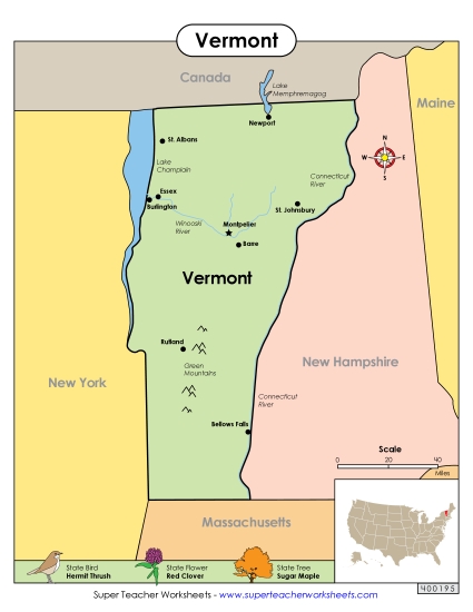 Maps - Map of Vermont