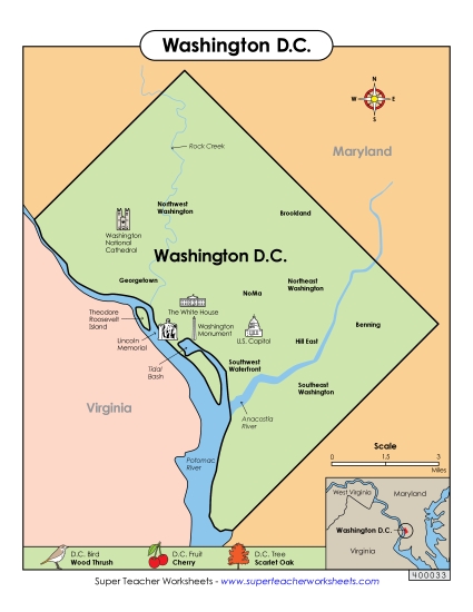 Maps - Map of Washington, D.C. (Full Color)