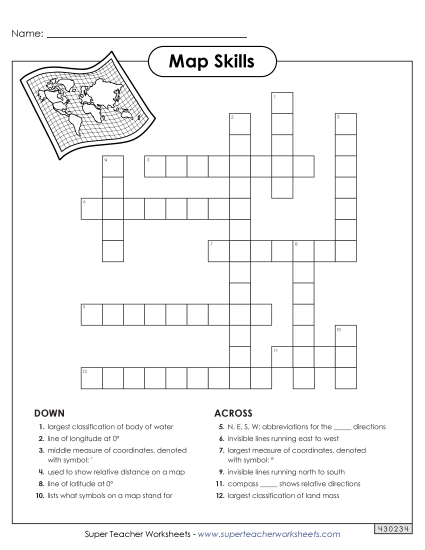 Puzzles - Map Reading Crossword Puzzles - Map Reading Crossword