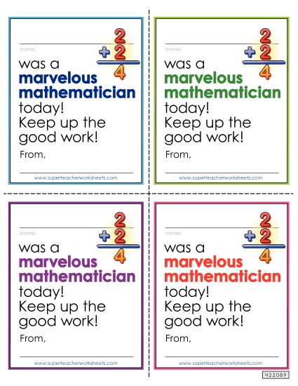 Notes to Students - Marvelous Mathematician Note